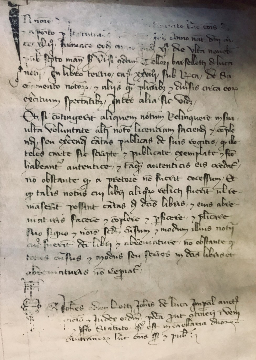 Quando un notaio si spegneva: la copia autentica del notaio Giovanni (non prima del novembre 1342, Lucca).