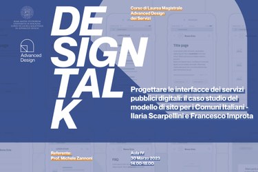 Immagine contenente le informazioni relative al design talk
