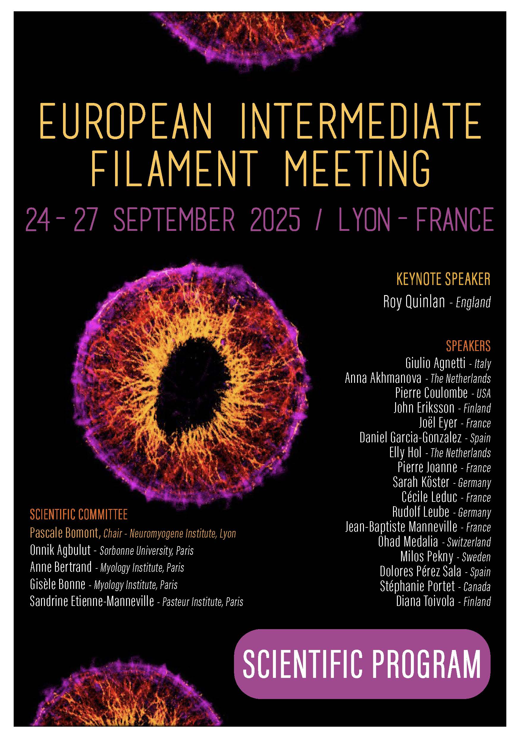 EUROPEAN INTERMEDIATE FILAMENT MEETING Program