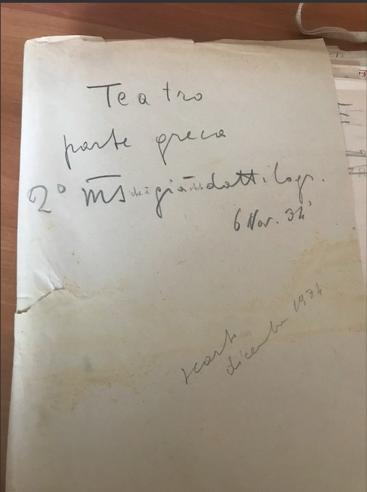 The manuscript for The Theatre of Butrint