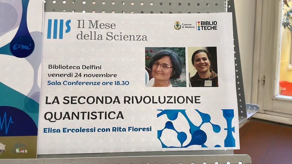 Ercolessi WG3 Coleader and Fioresi PI at Mese della Scienza 2024