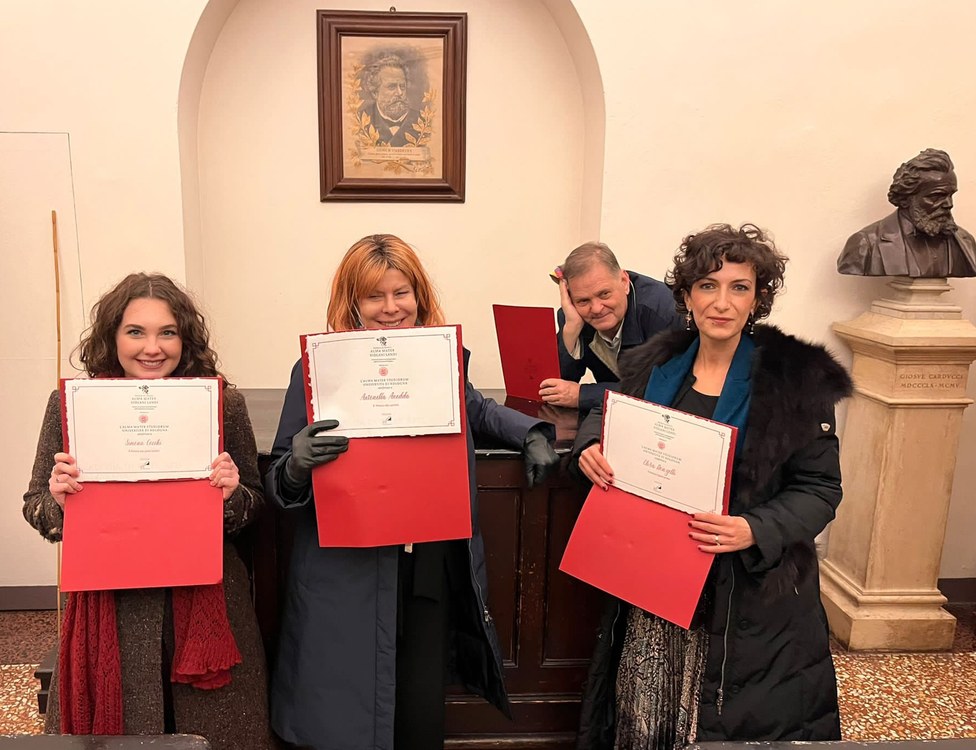 Vincitori del Premio di Poesia Alma Mater - Violani Landi 2021: Simona Cocchi, Antonella Anedda, Jarosław Mikołajewski, Elisa Donzelli
