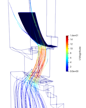 Flow visualization of a fluidic damper