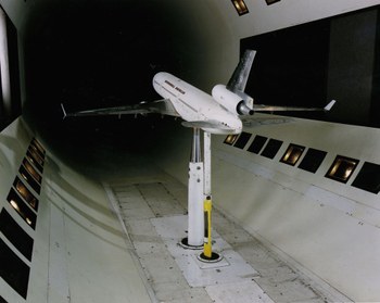 Example of a wind tunnel test section