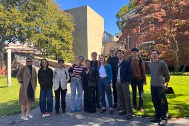 Group photo with students at Le Corbusier's building
