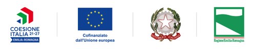 loghi del programma coesione Italia 21-27, cofinanziato dall'uniione europea, repubblica italiana, regione emilia romagna