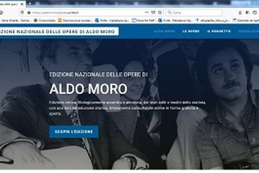 Immagine dell'home page del sito dell'Edizione digitale delle opere di Aldo Moro