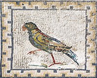 Mosaico romano con pappagallo