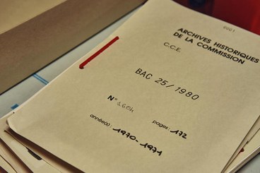 Archivi Storici  della Commissione Europea, immagine generica di un fascicolo. Fonte: HAEU