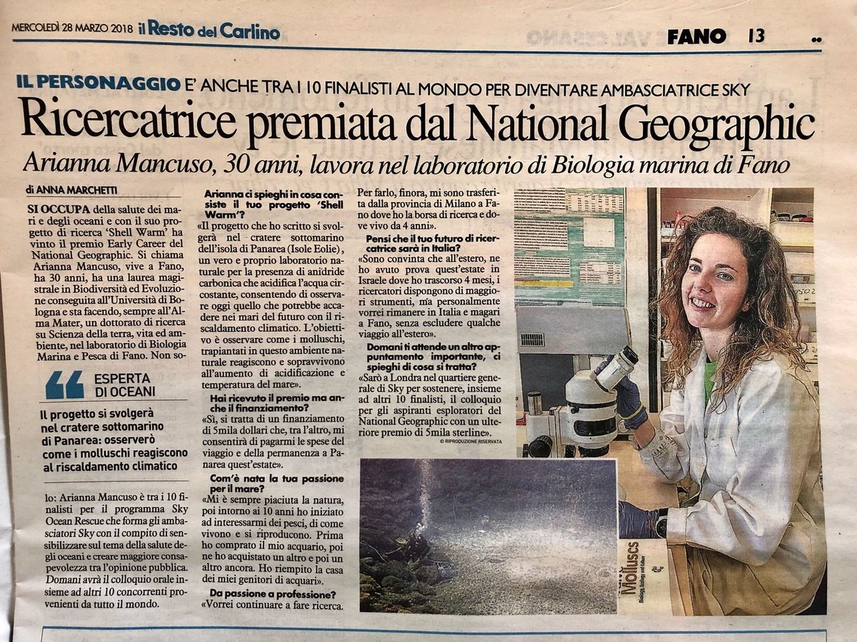 Early career grant National Geographic e finalista Sky Ocean Rescue
