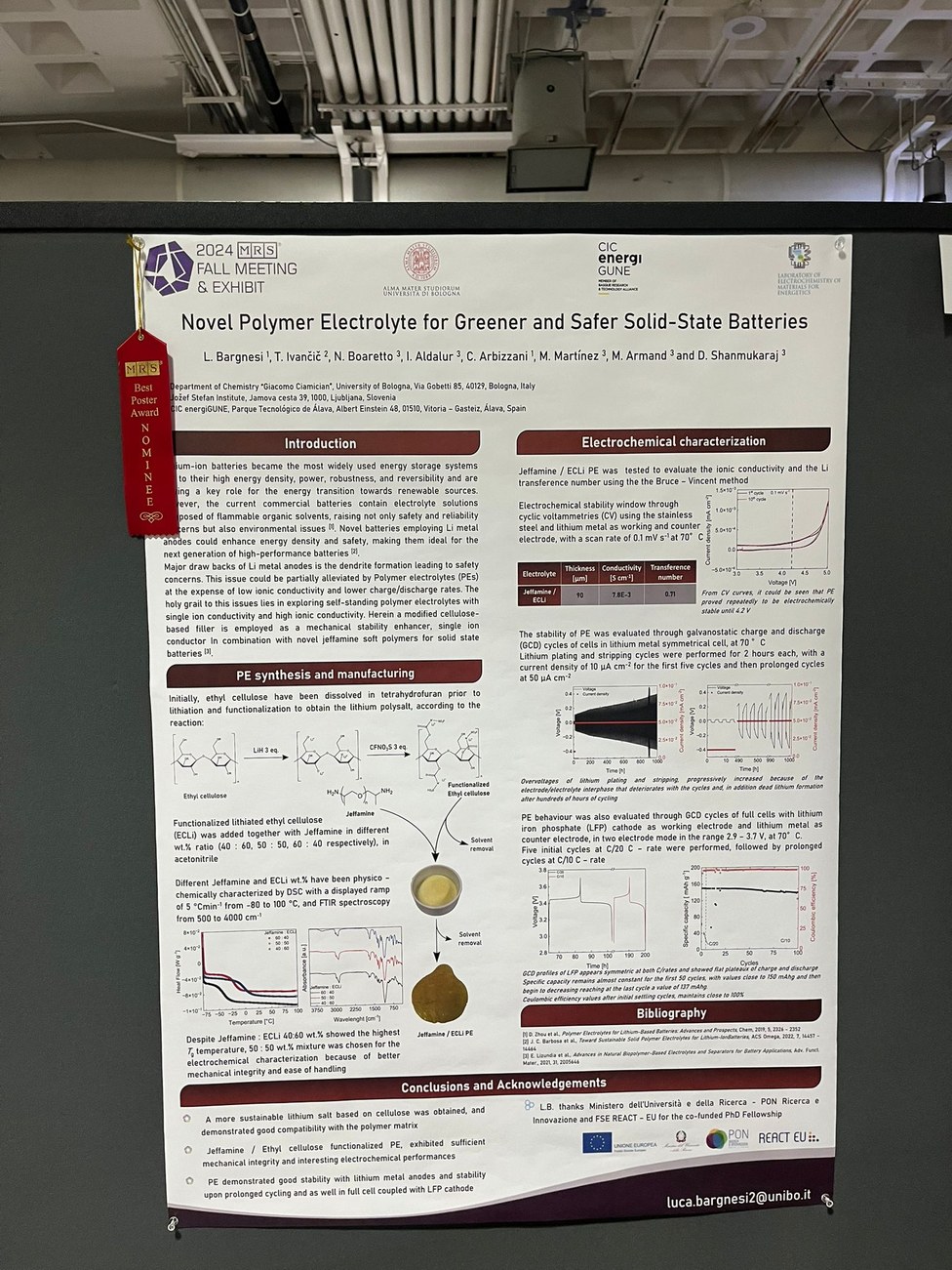 Selected for the best poster award