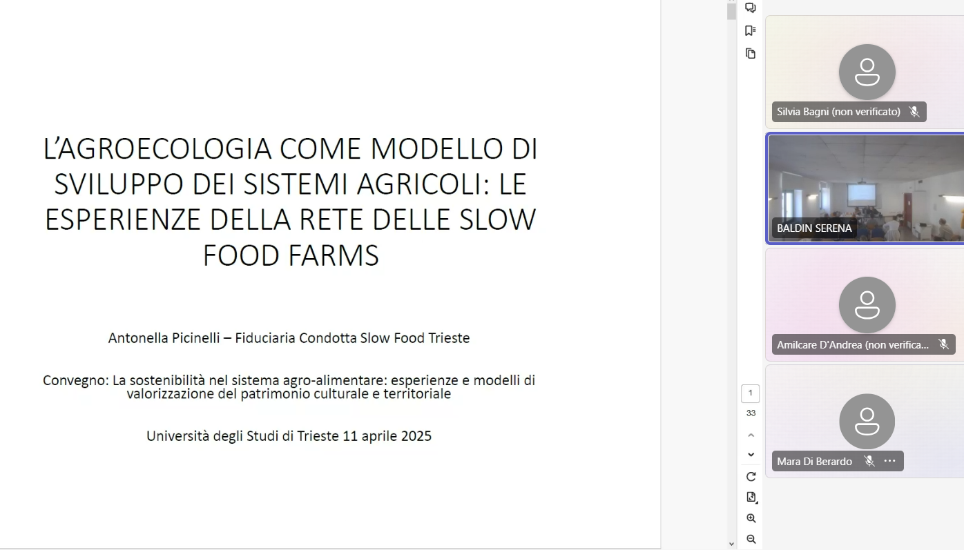 Slide del seminario La Sostenibilità nel sistema agro-alimentare