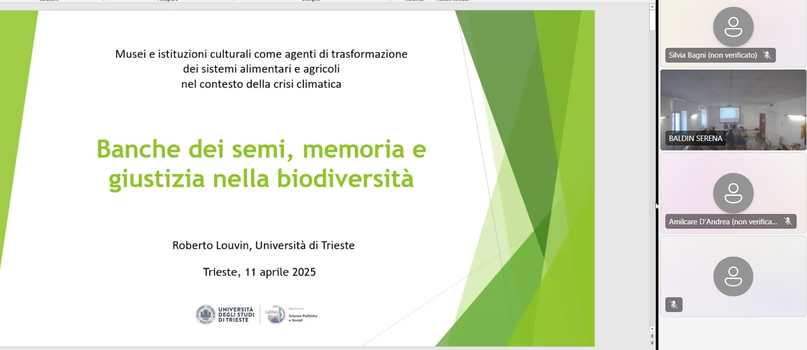 Slide del seminario La Sostenibilità nel sistema agro-alimentare