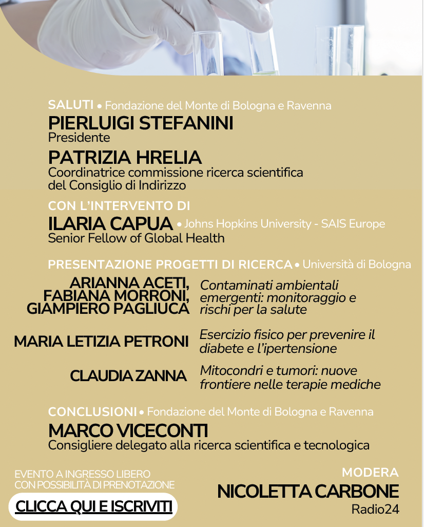 Fondazione del Monte “Finanziare la Ricerca per la Salute”, 10/4/2025, Bologna.