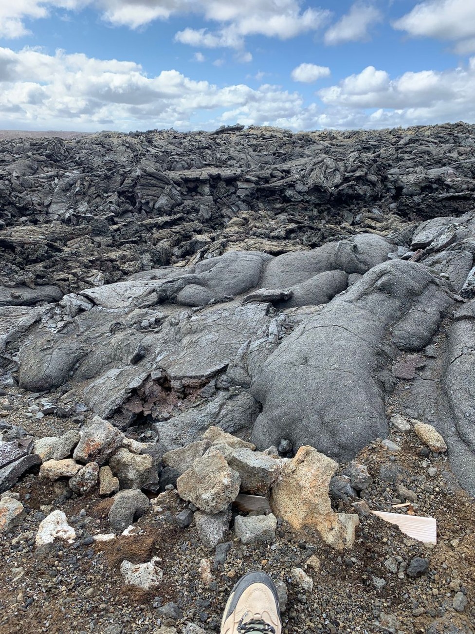 Solidified lava field on which we were walking to reach the lava caves