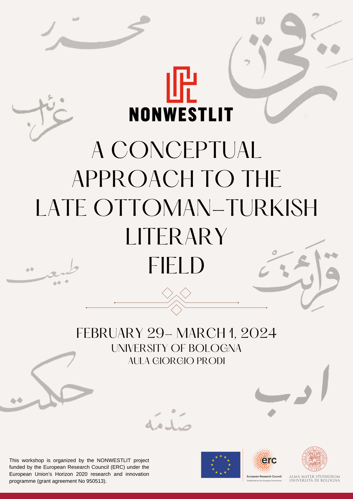 Conceptual Approaches to the Late Ottoman-Turkish Literary Field Workshop —  NONWESTLIT — ERC STARTING GRANT PROJECT