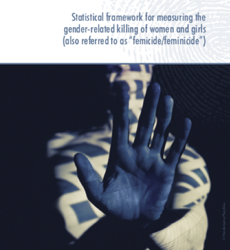 copertina del documento di Unodc con titolo e come immagine una mano che respinge la violenza maschile