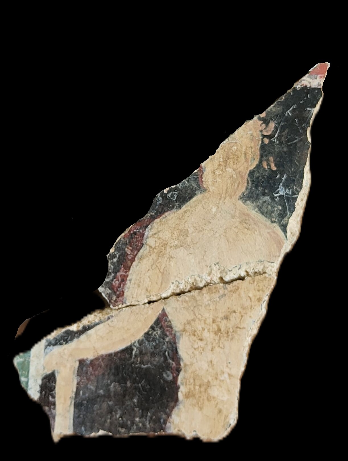 Frammento con siluette dipinta