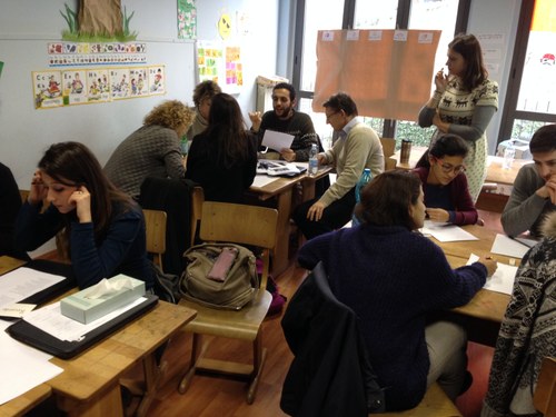 Insegnanti e genitori tornano a scuola. Milano. Foto di Roberta Bonetti.