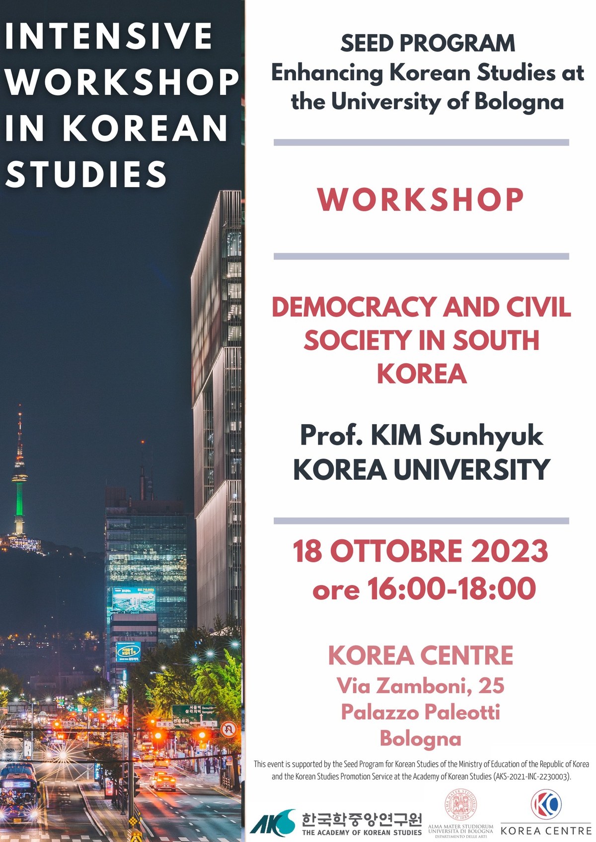 INTENSIVE WORKSHOP IN KOREAN STUDIES: "Democracy and Civil Society in South Korea"