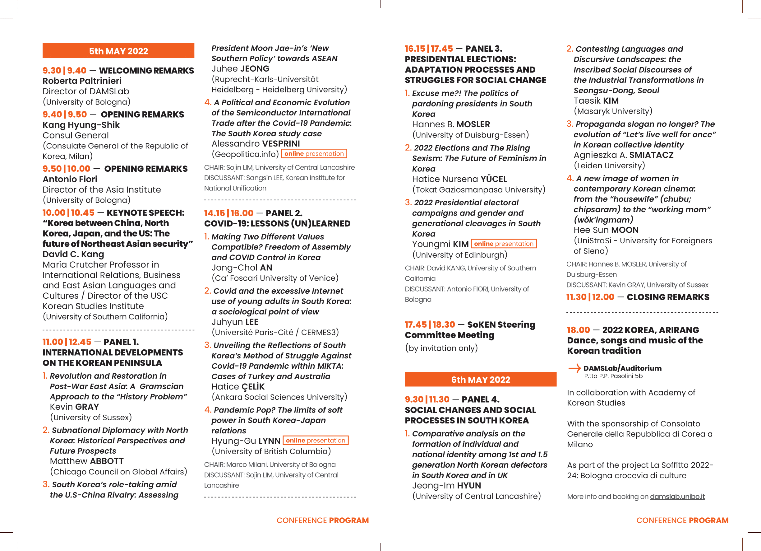 SoKEN 2022 Conference Program