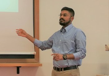 Pulkit giving a presentation