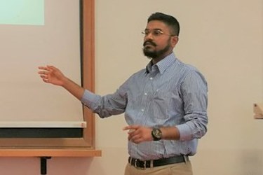 Pulkit giving a presentation