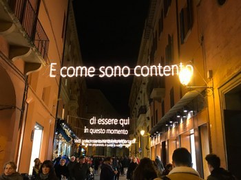 Song lyrics in the streets of Bologna