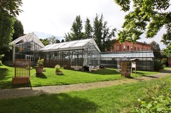 Greenhouse in the grass. Botanical Garden and Herbarium - Via Irnerio 42 – Bologna. Year: 2013