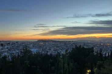 Athens skyline at sunset