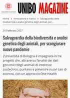 Articolo su UNIBO MAGAZINE: Salvaguardia della biodiversità e analisi genetica degli animali, per scongiurare nuove pandemie